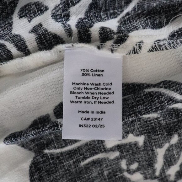 Talbots Linen 2XL Straight Leg Floral Ankle Cropped Semi Sheer Pull On Pant - Picture 9 of 10